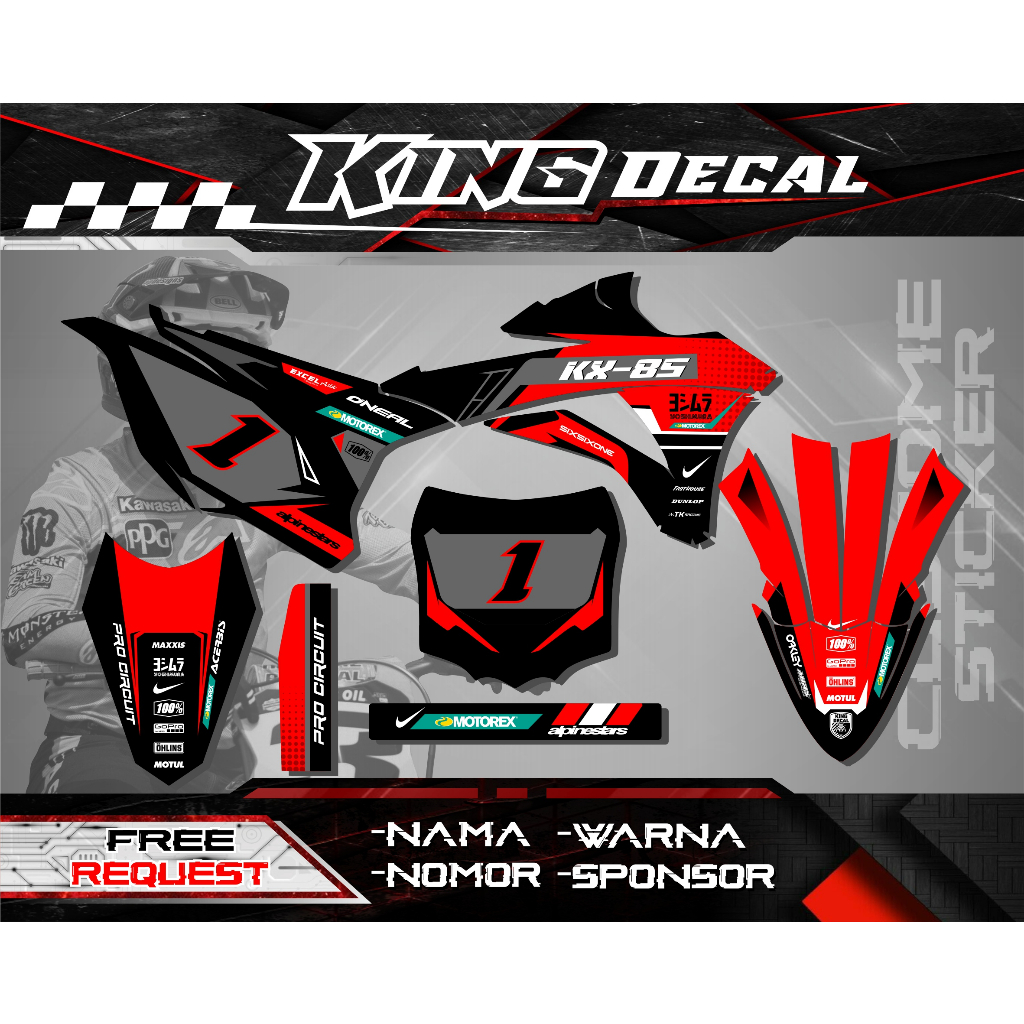 DECAL KX 85 FULL BODY STIKER KX 85 DECAL GTX STIKER RBT