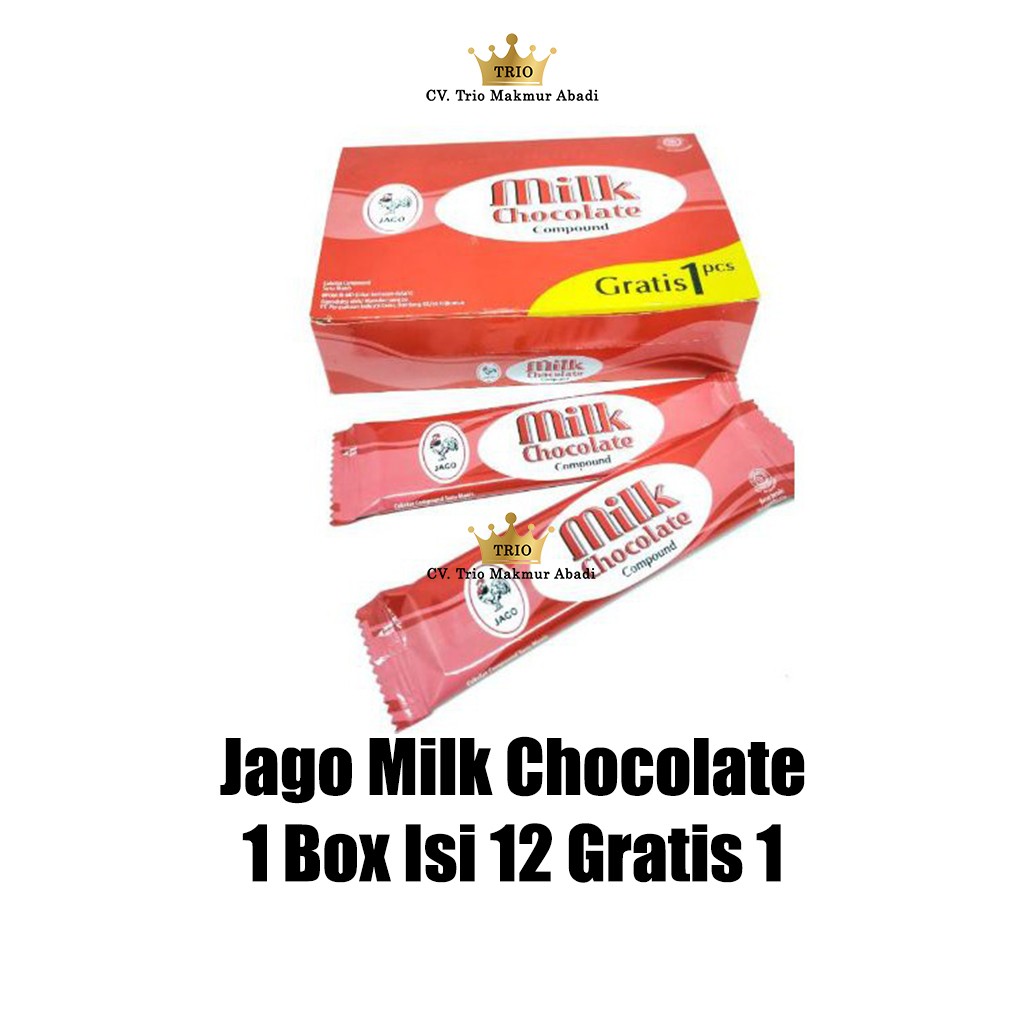 

Jago Milk Chocolate 10g Box Isi 12 Gratis 1