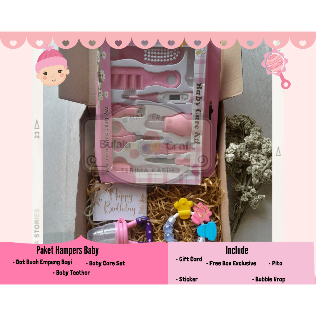 

Hampers Gift Box Perlatan Baby New Born Cewek 0-12 Month