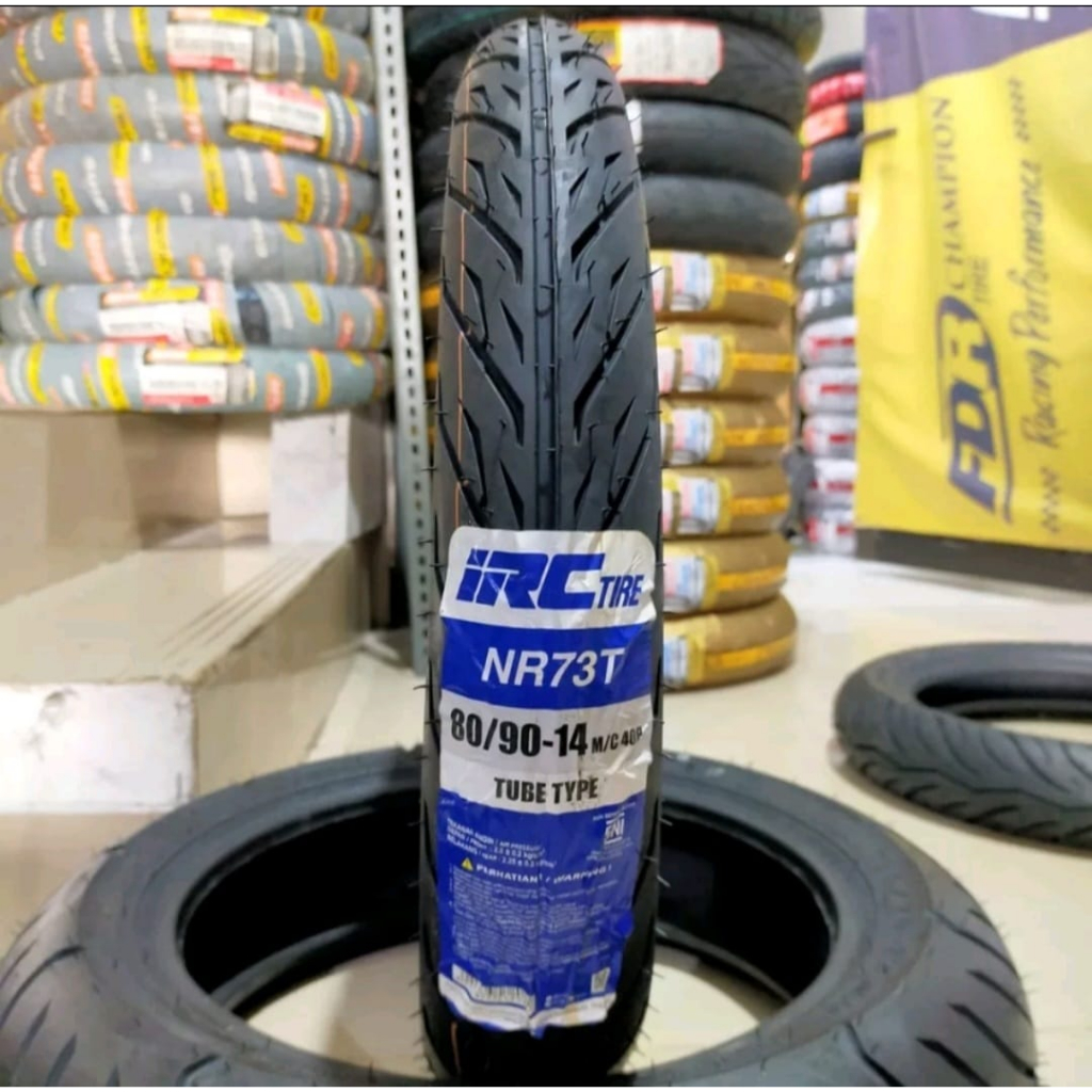 BAN LUAR MOTOR MATIC [ IRC ] NR73T 80/90 RING 14 TUBE TYPE / NON TUBLES TUBELESS DEPAN  - VARIO , BE