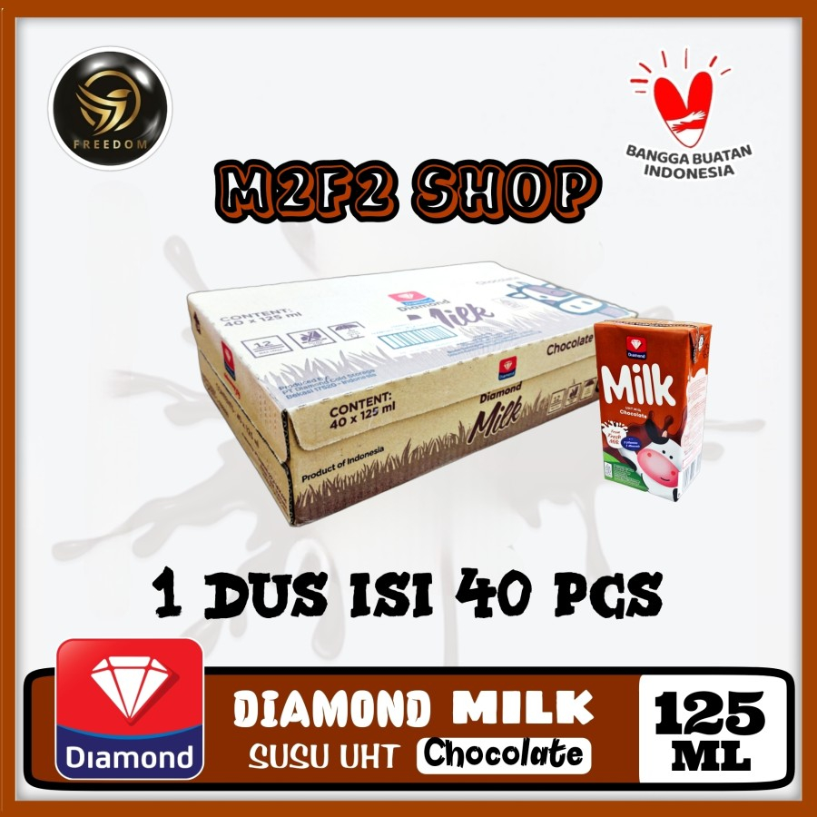 

DIAMOND Milk Susu Kotak UHT Chocolate | Rasa Cokelat - 125 ml (Kemasan Karton)