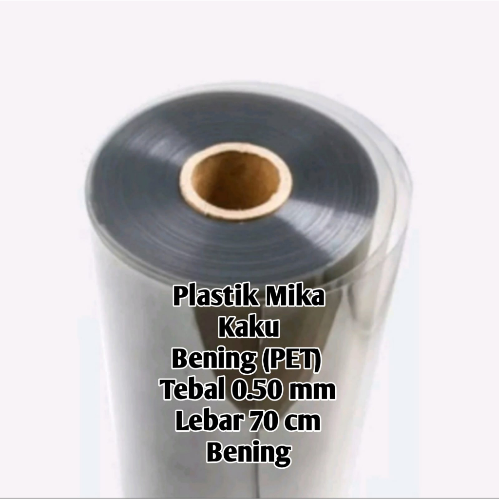 

Plastik Mika Kaku Bening (PET) Meteran - 0.50mm x 70 cm
