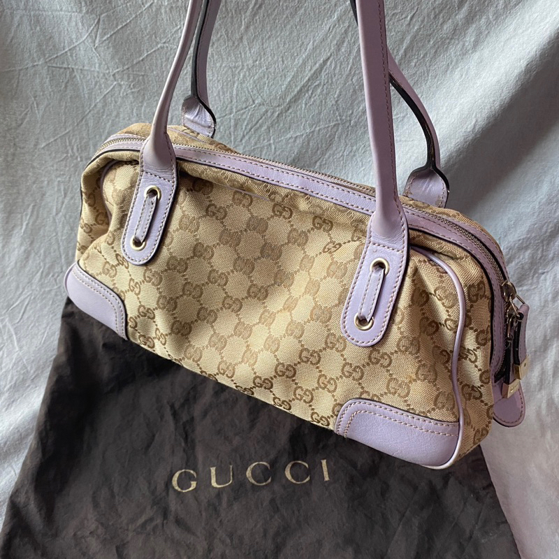 Tas Wanita Shoulder Bag Gucci Princy Boston Canvas Preloved Authentic