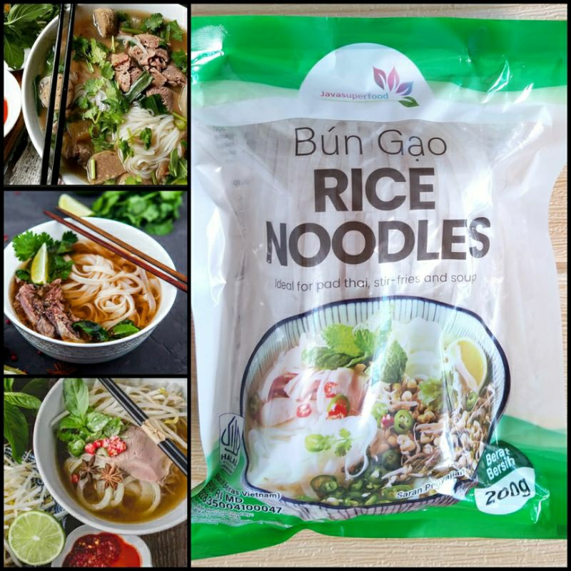 

✔MURAH Bun Gao Rice Noodles Halal 200gr / Mie Pho Vietnam / Bihun Pho Vietnam / Pho Soup