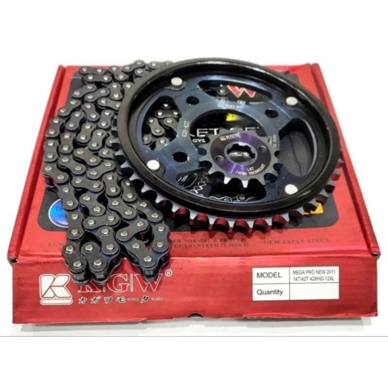 gir set / gear paket / chain kit baja new megapro / verza kgw