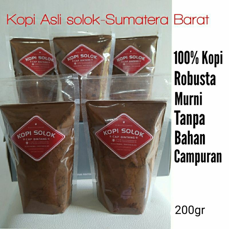 

KOPI SOLOK kopi robusta murni 200 gram kopi asli Sumatera Barat