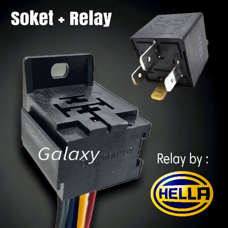 Soket Rumah Relay Plus Relay Original - RWB UTILUX BOSCH / HELLA - 12v Kaki 4