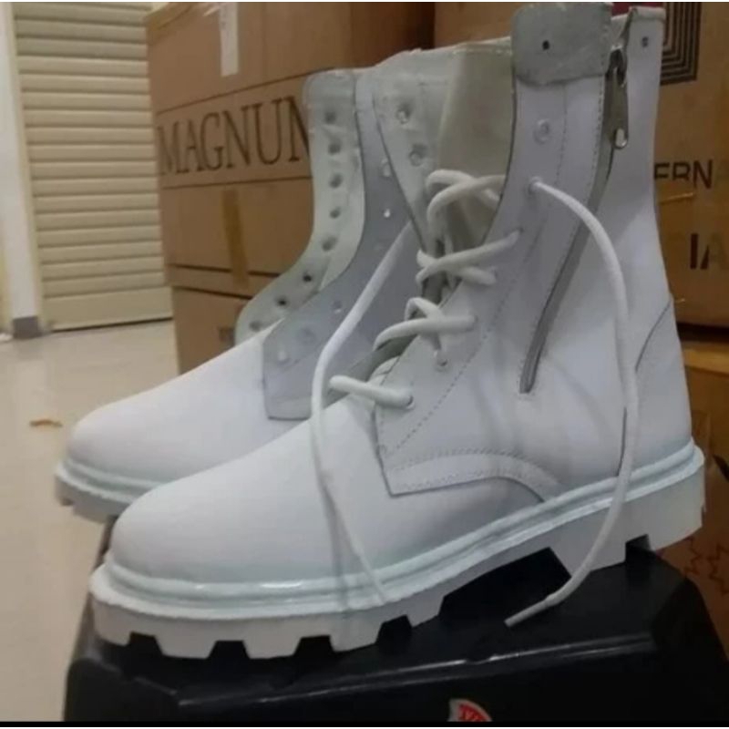 SEPATU PDL PUTIH PASKIBRA - SEPATU PUTIH PDL TNI - SEPATU PDL PUTIH