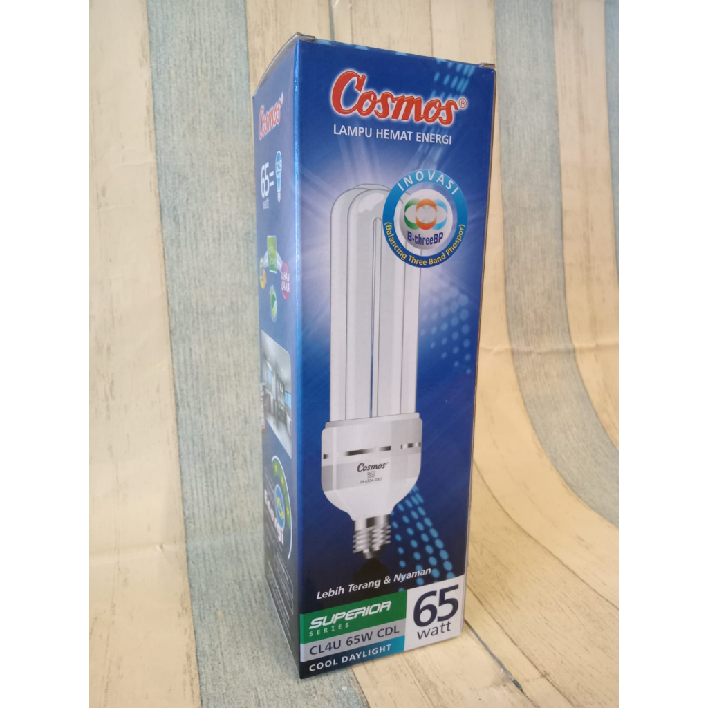 Cosmos Lampu Hemat Energi Jumbo Spiral Sumpit Essential Tornado 35 45 65 Watt