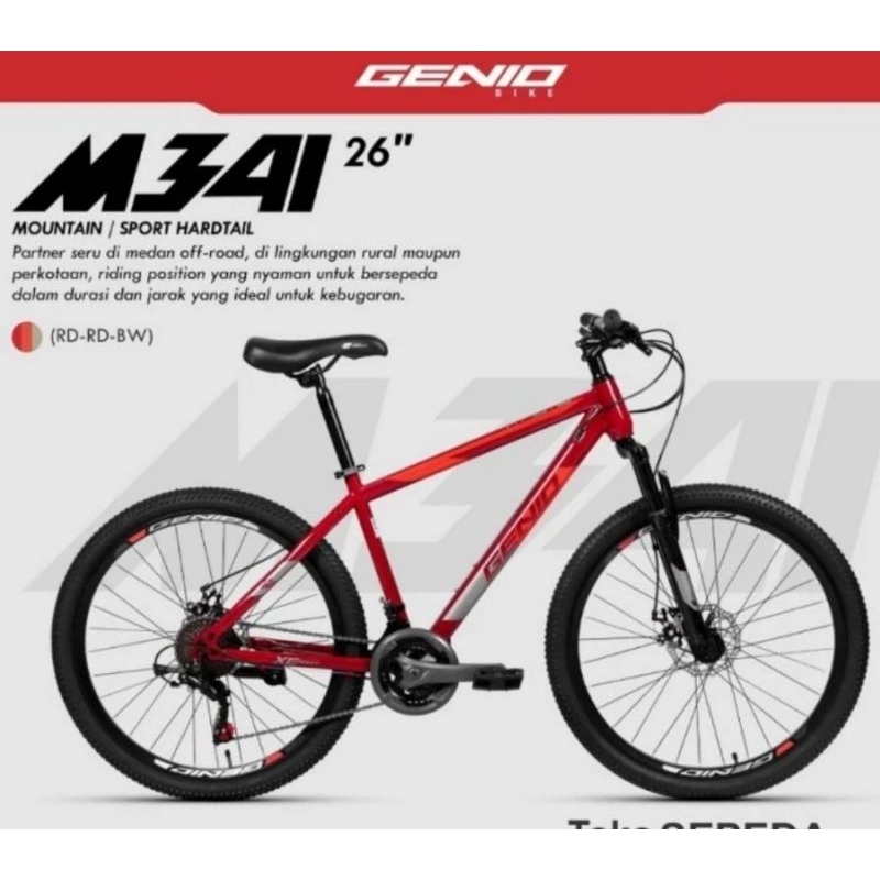 Sepeda Gunung MTB 26 inch Genio 341 Shimano M341 M-341 M 341 (21) 26"