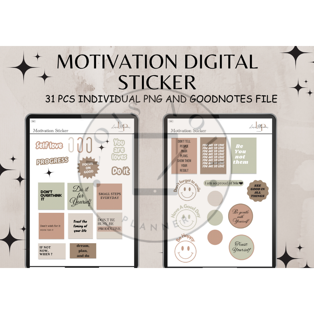 

Motivation Digital Sticker, Digital Sticker, Sticker for Digital Planner