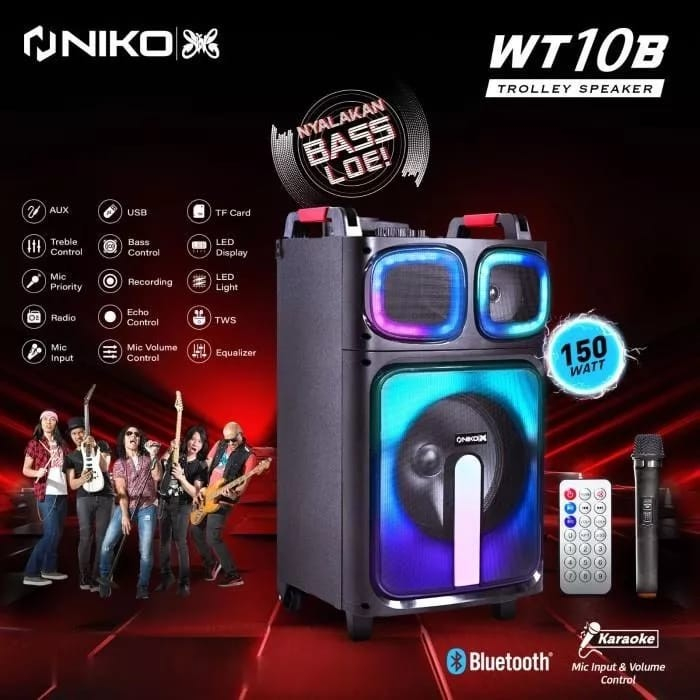 SPEAKER NIKO WT-10B SPEAKER NIKO 10 INC SPEAKER BLUETOOTH NIKO