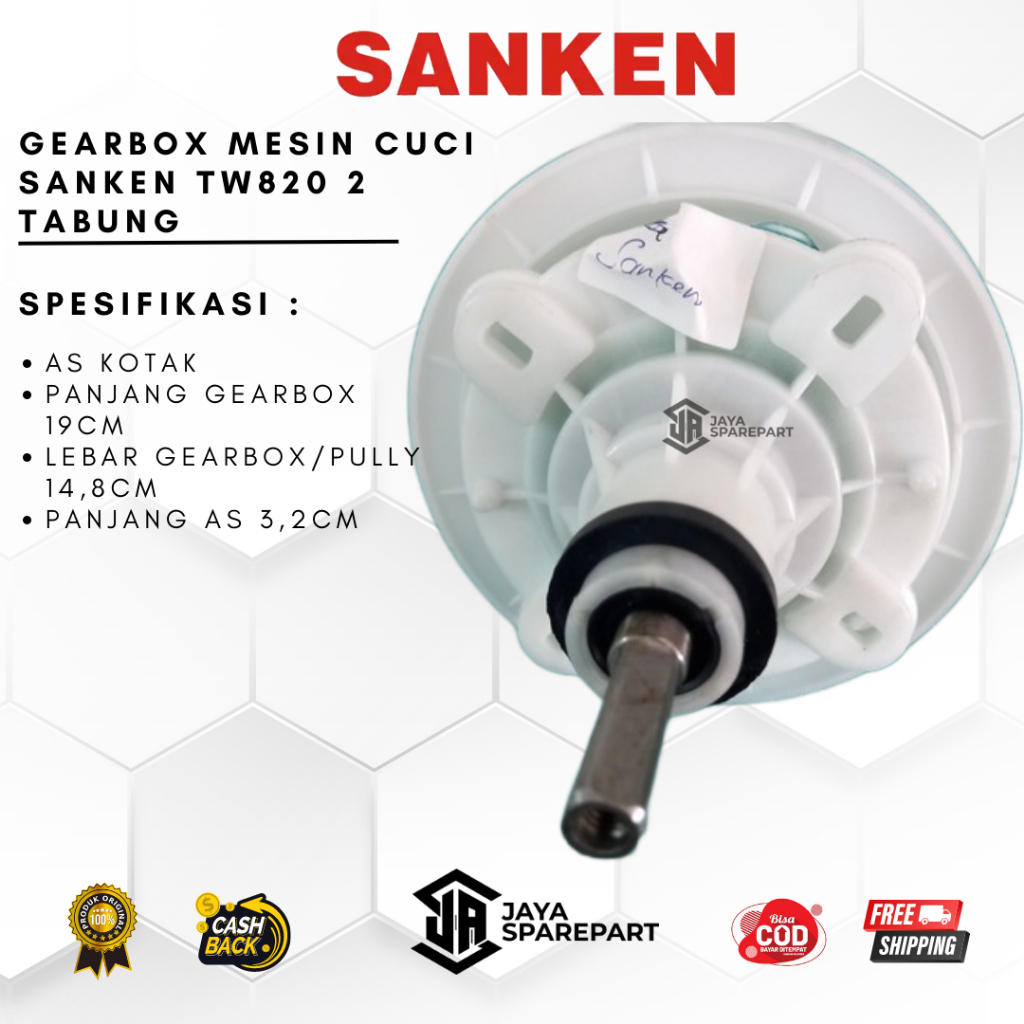 TW 820 Gearbox Mesin Cuci Sanken TW820 2 Tabung | Girbok Mesin Cuci