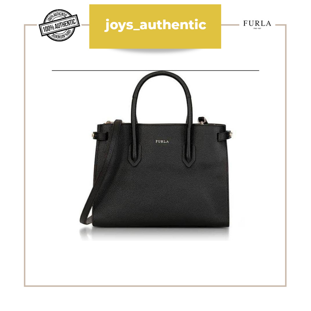 Tas wanita Furla afrodite large open tote hitam black woman bag authentic original