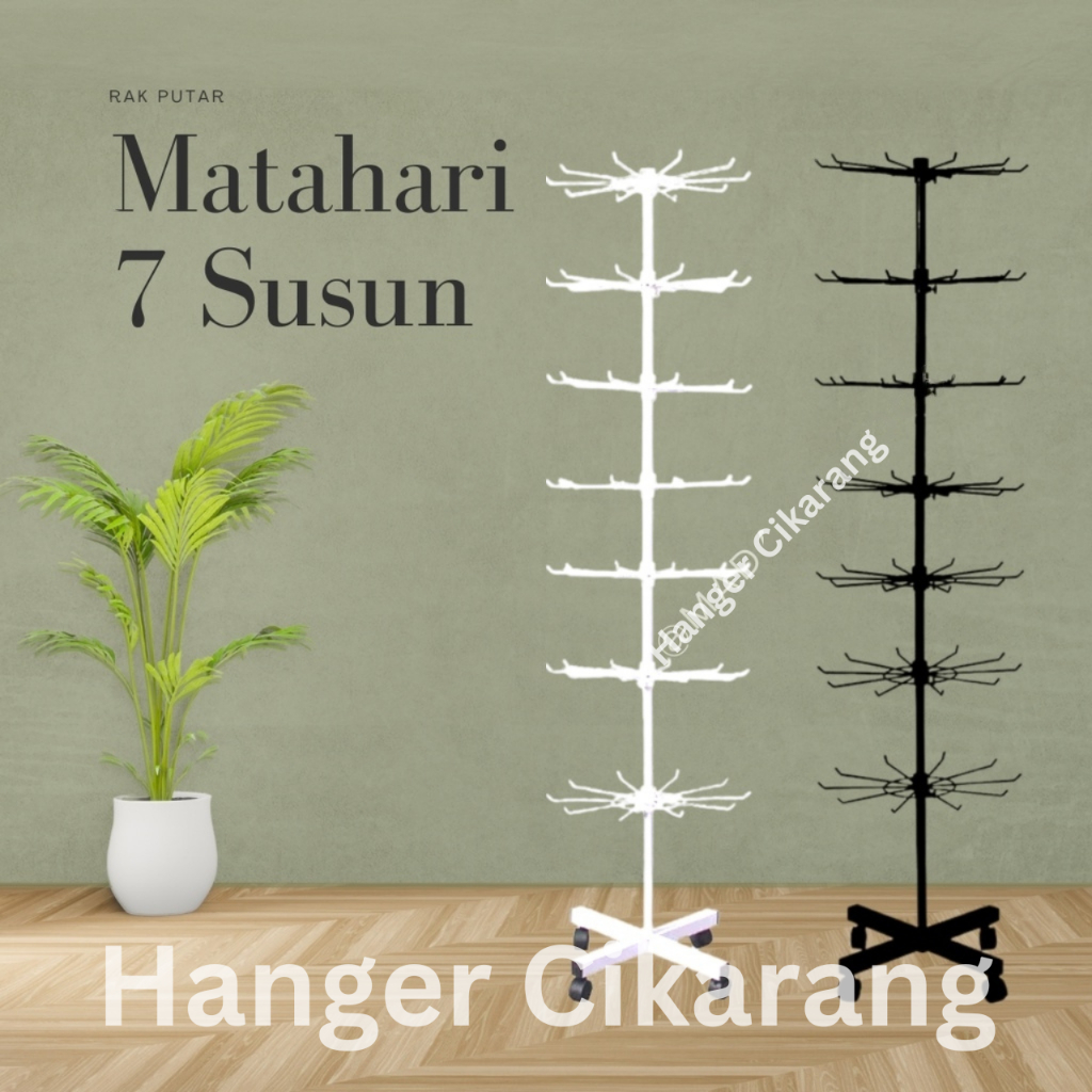 Rak Display Putar Matahari 7 Susun Gantungan Aksesoris Display