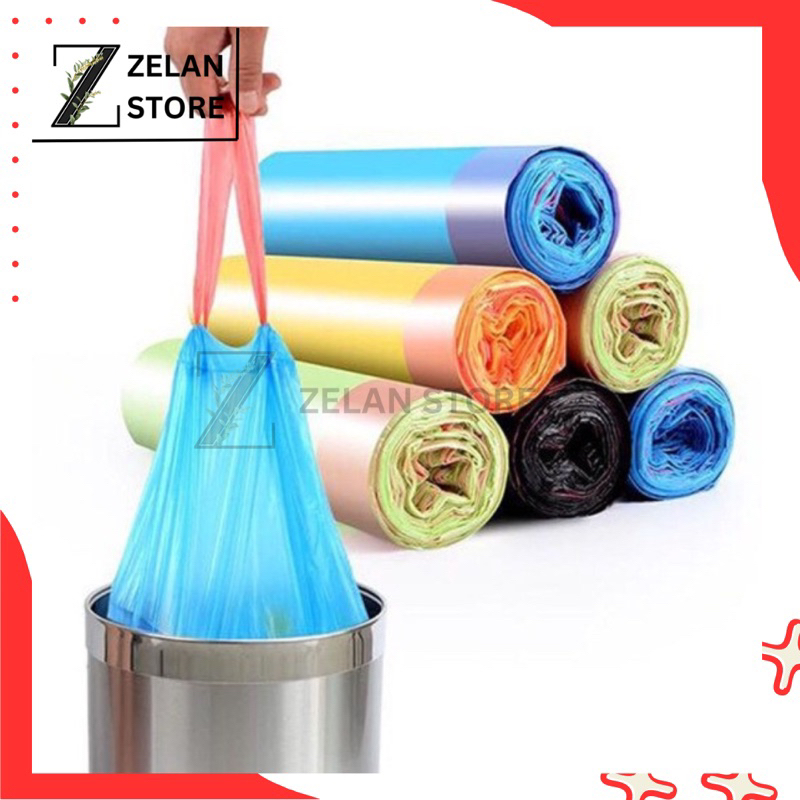 Plastik Kantong Sampah Roll Gulung Dengan Tali 45x50cm Isi 15 Lembar