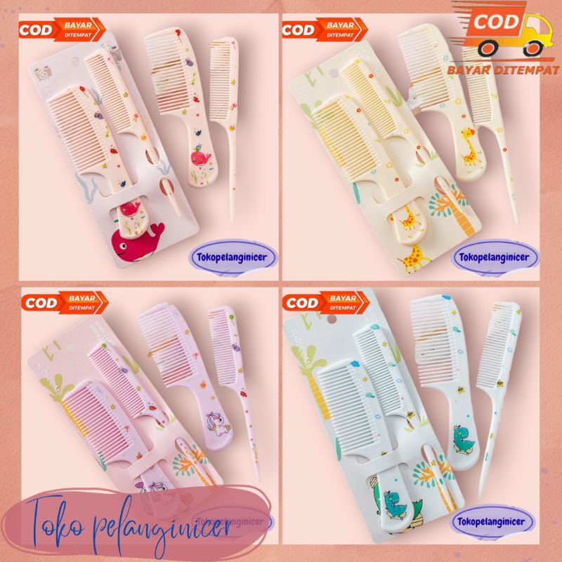 SET ISI 2 Sisir Rambut Fancy - Sisir Rambut Karakter - Sisir Rambut Murah - Sisir Rambut Anak Murah