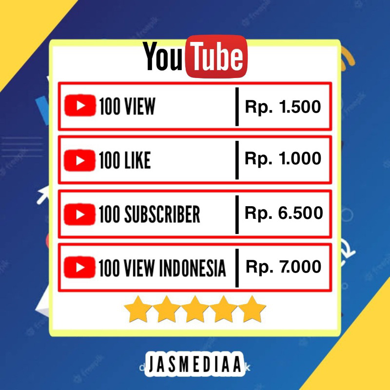 SUBSCRIBER YOUTUBE LIKE YOUTUBE VIEW YOUTUBE REAL AMAN MONETISASI BERGARANSI TERMURAH | JASMEDIA - V