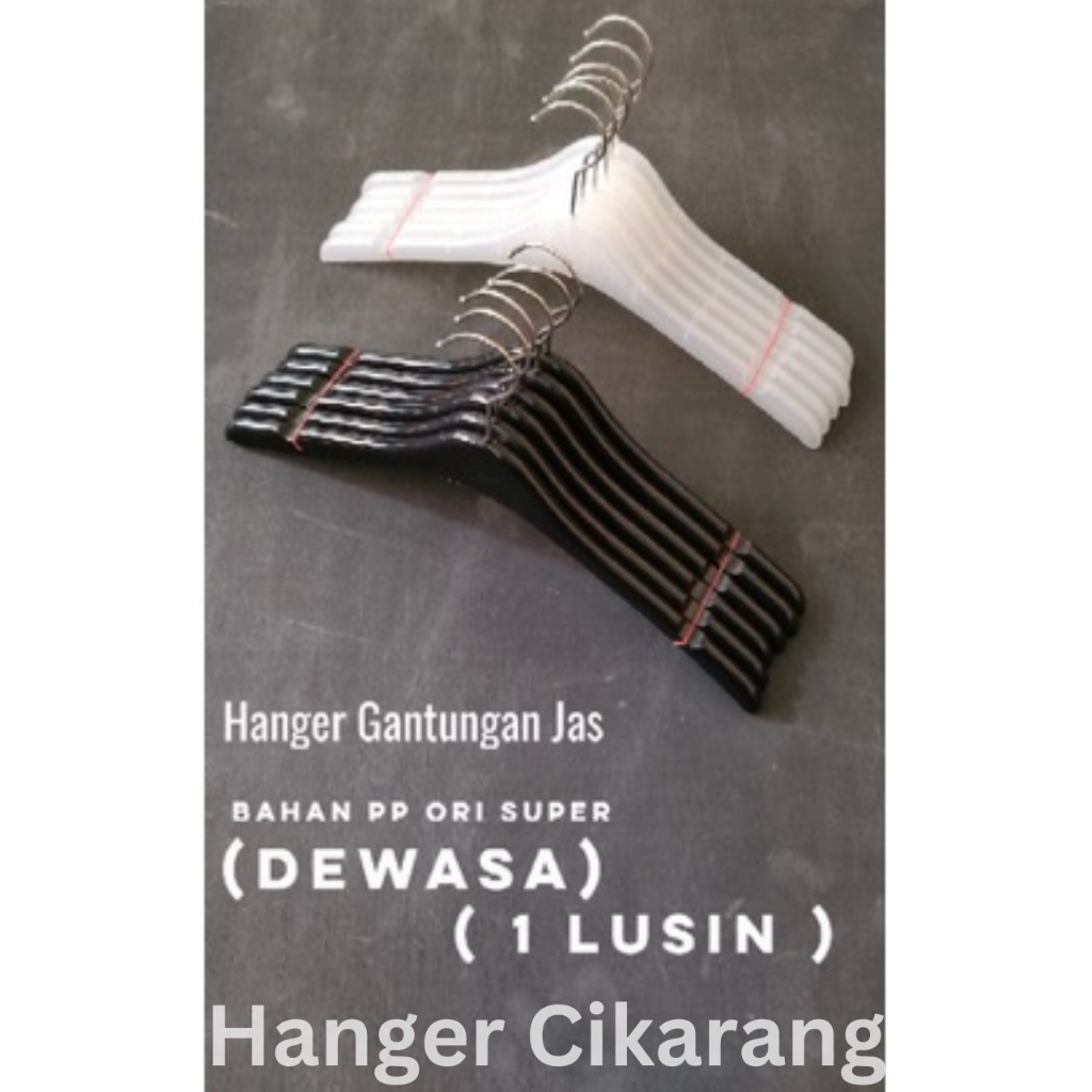 Hanger Gantungan Baju Distro 151 Plastik Hitam-Putih