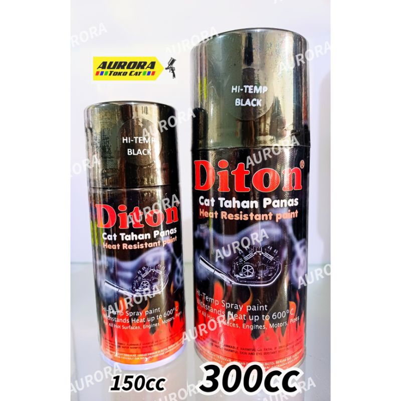 Cat Anti Panas Hitam Diton Hitemp Black Cet Pilox Untuk Kenalpot Blok Mesin Kompor Knalpot dll.