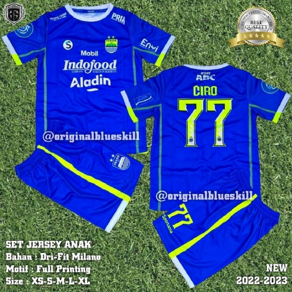 Setelan baju persib anak terbaru 2022/2023 / pakaian olahraga anak setelan jersey persib / jersey persib setelan sepak bola anak / jersey persib anak terbaru