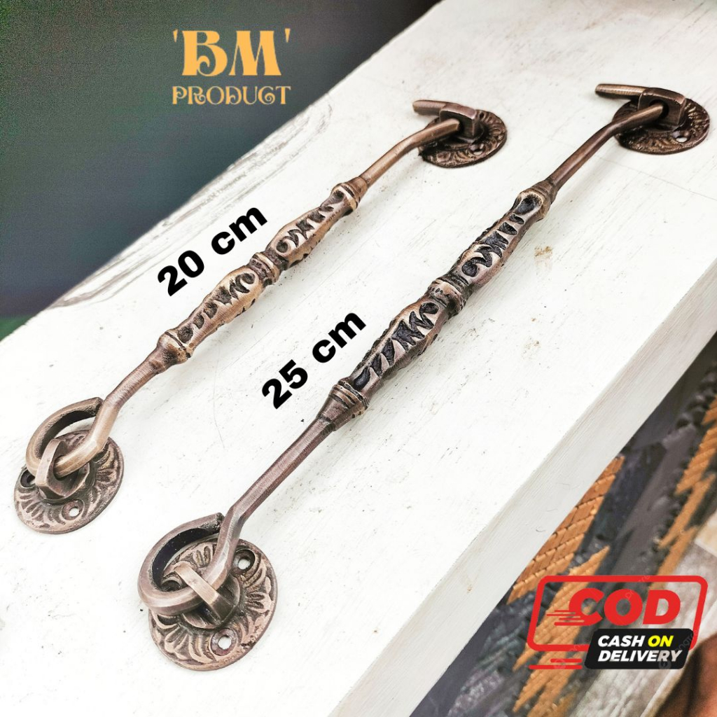 Hak Angin Jendela Kuningan Antik Motif Ukir 1pcs Hak Angin Kuningan Solid