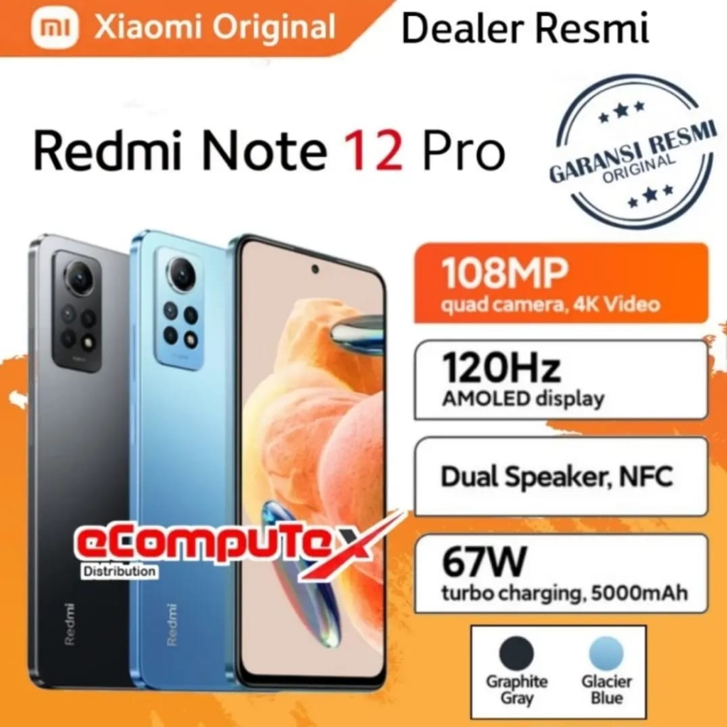 REDMI NOTE 12 PRO 4G 6/128GB / XIAOMI REDMI NOTE 12 PRO 4G - 6/128 - GARANSI RESMI