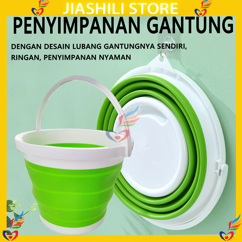 Jiashili_ Multifungsi Ember Lipat portable Outdoor Water Bucket Baskom lipat/Ember Lipat Jumbo Water