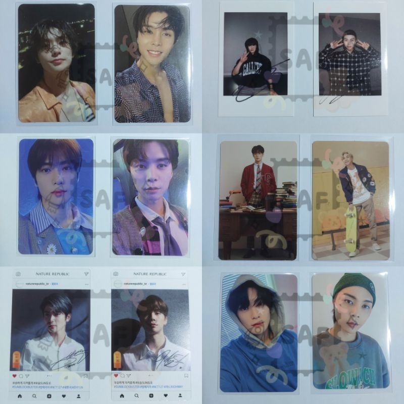 PHOTOCARD NCT 127 JOHNNY JAEHYUN SEOUL CITY POLAROID STICKER NATURE REPUBLIC NATREP SLOWACID SMCU