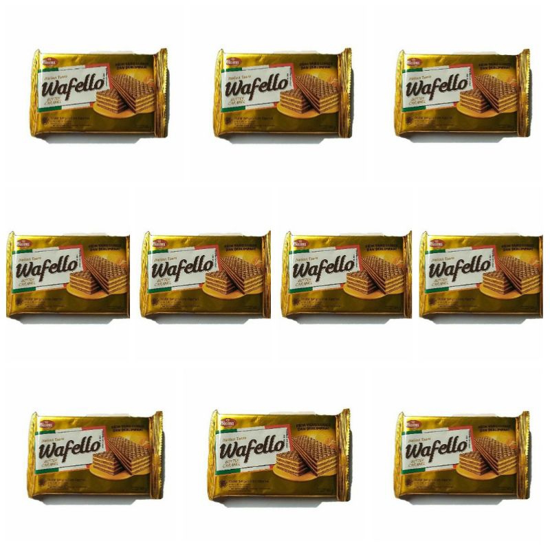 

BUNDLING 10 BUNGKUS Roma Wafello Butter Caramel 48gr