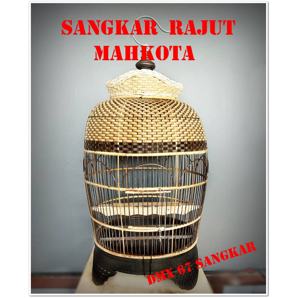kandang/sangkar burung perkutut Rotan full rajutan Mahkota