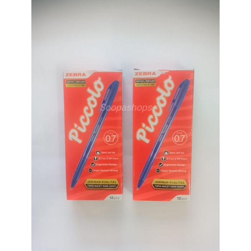 

Bolpoin Zebra Piccolo 0,7 mm Tinta Warna Biru Harga 1 Pak
