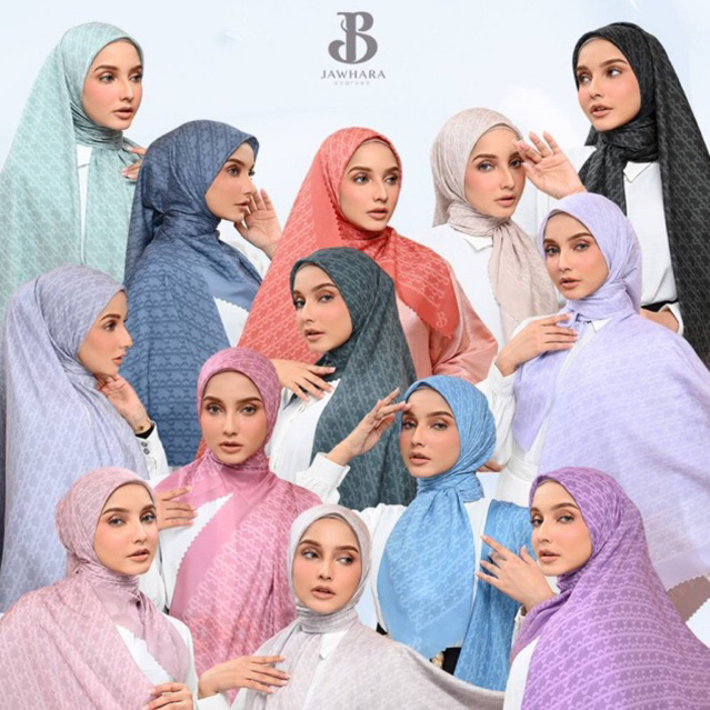 MONOGRAM SCARVES by Jawhara Syari • Scarf • Hijab Monogram JS • Scarf Premium