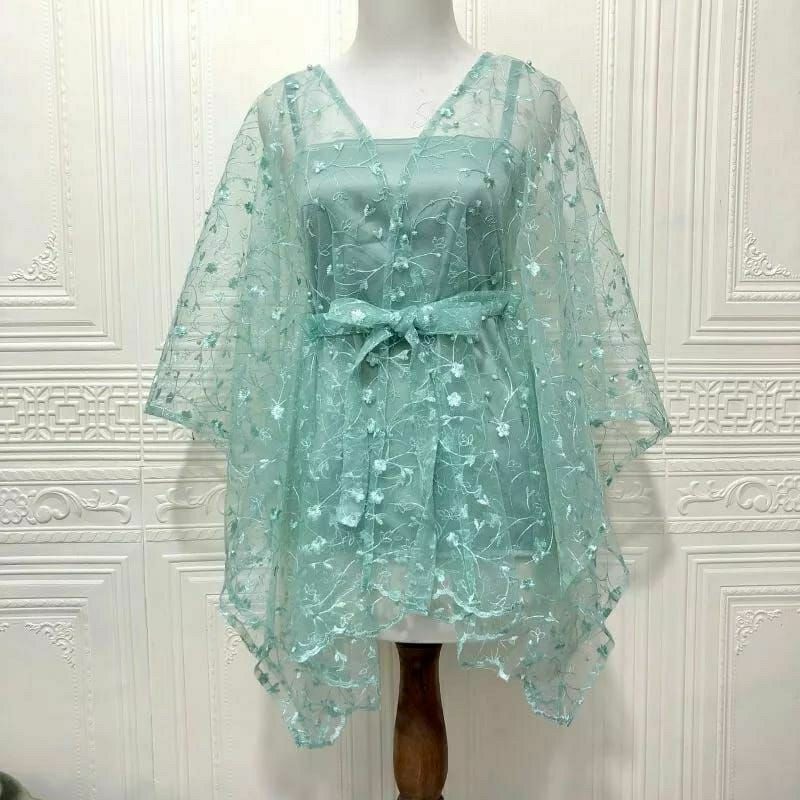 OUTER PITA KEBAYA KARDIGAN CAPE TILE MUTIARA