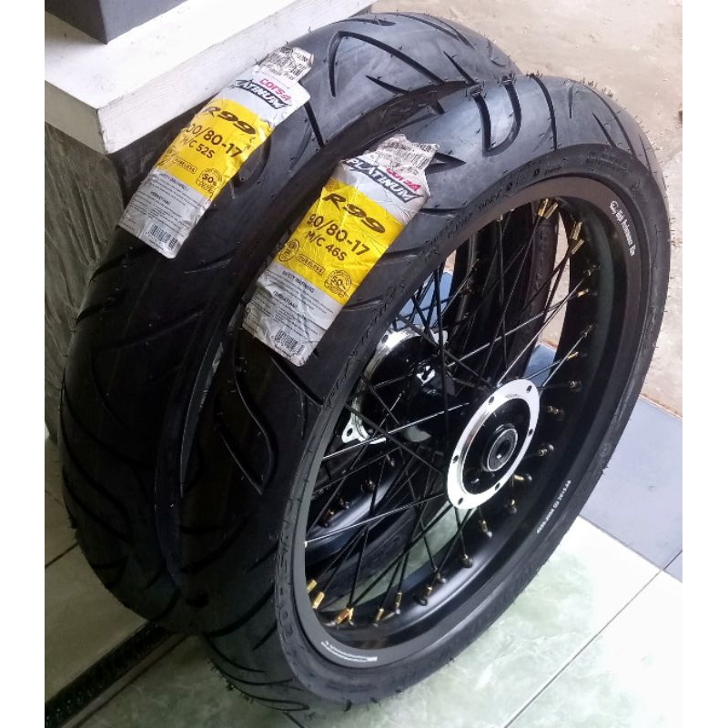 Roda set ban set velg set supermoto klx dan klx dtracker kondisi full baru