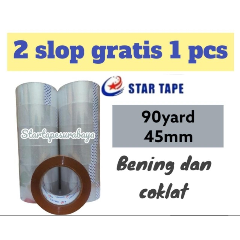 

Lakban bening coklat 1 lusin GRATIS 1 45mm 90yard