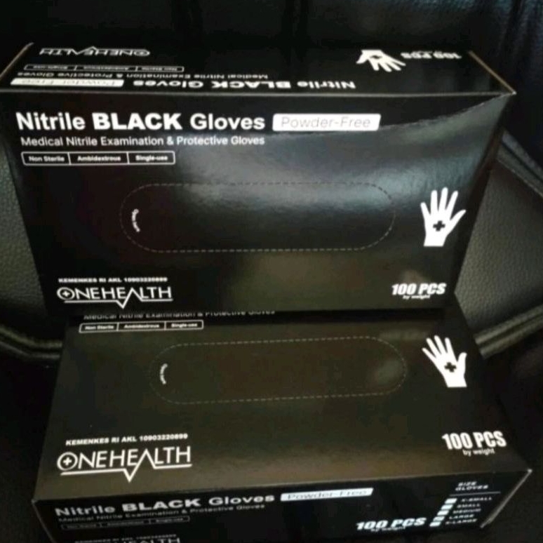 Sarung Tangan Nitrile - Onehealth Nitrile Black Gloves