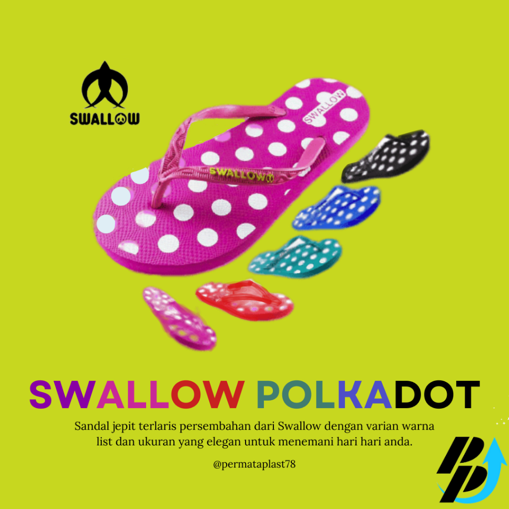 Sandal Jepit Wanita Swallow Polkadot