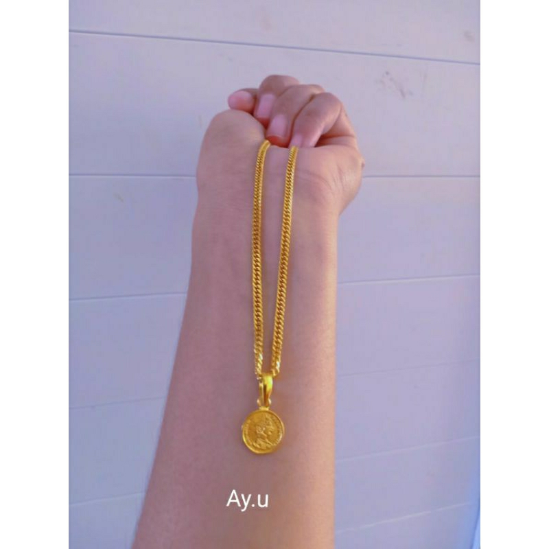 Set perhiasan koin kecil bali Rante titanium