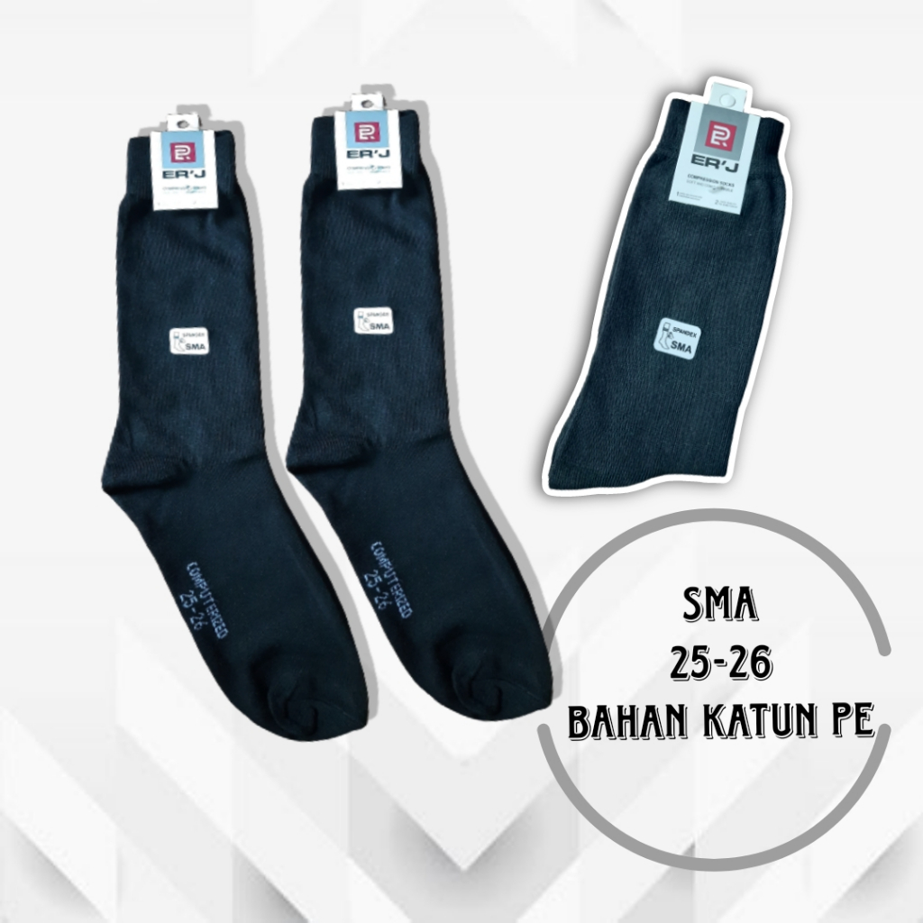 KAOS KAKI SEKOLAH SD SMP SMA COMPUTERIZED HITAM POLOS BAHAN P.E