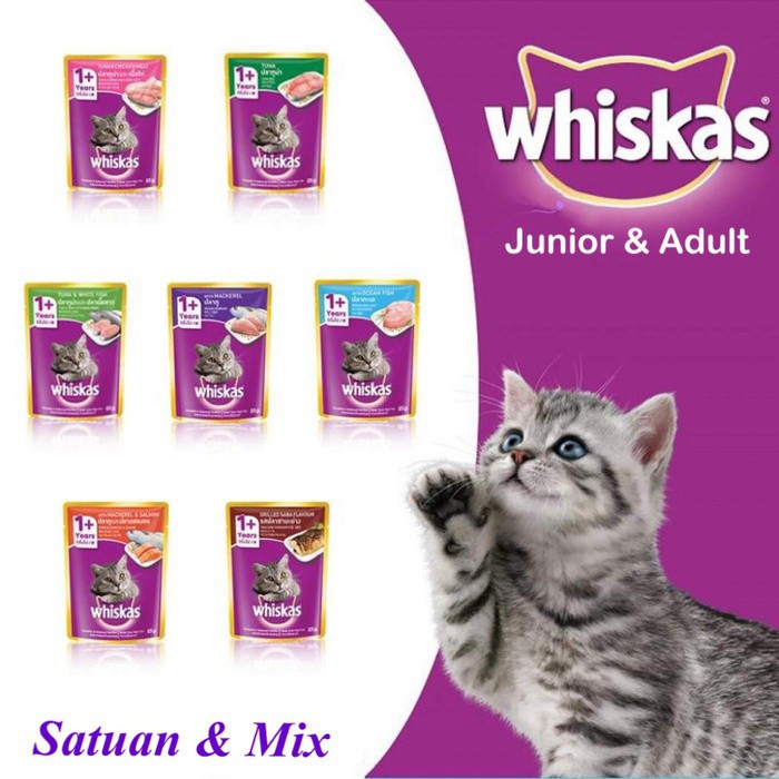 WHISKAS Makanan Kucing Basah Pouch Sachet