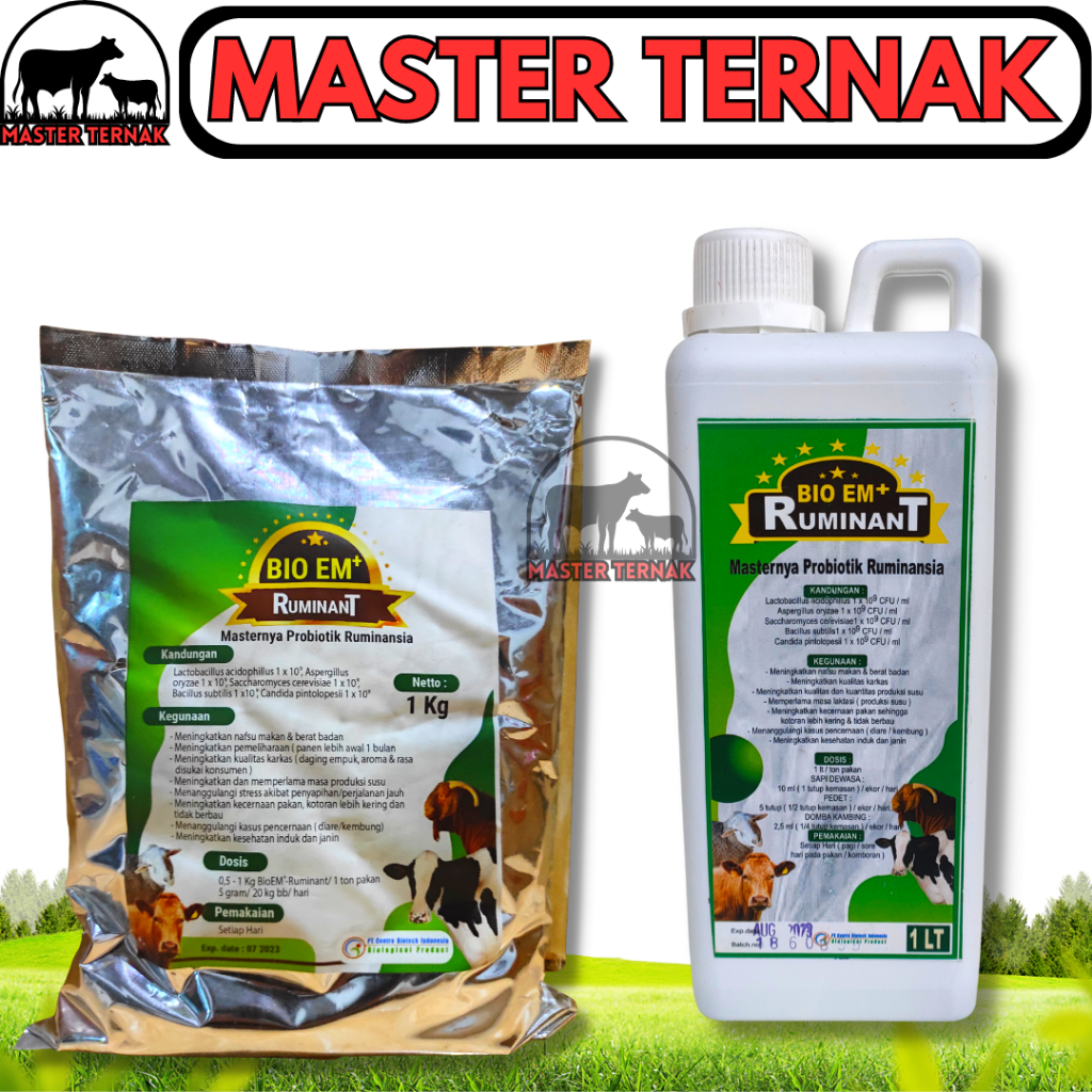 PROBIOTIK TERNAK BIO EM PLUS - BIO EM PLUS SERBUK 1KG DAN BIO EM PLUS CAIR 1LITER