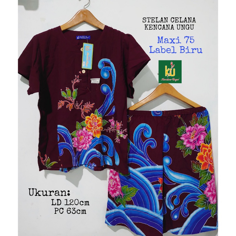 BISA COD SETELAN ORIGINAL KENCANA UNGU MODEL MAXI 75 LABEL BIRU JUMBO LD.120 CM / BABY DOLL BAJU TID