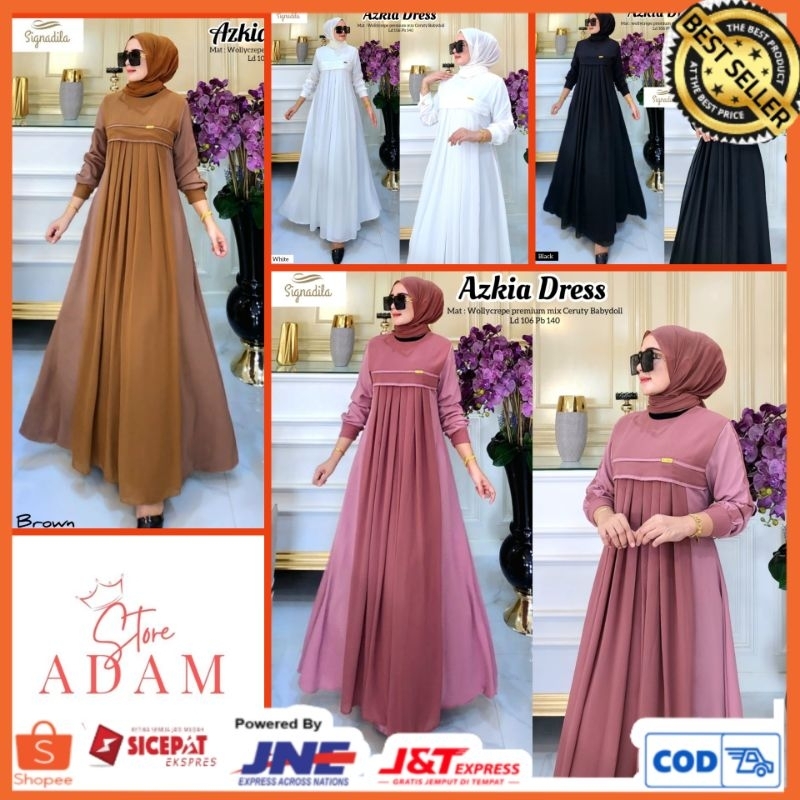[[ READY TERBARU SIYAP KIRIM ]] AZKIA DRESS PREMIUM BY SIGNADILA || KINANA DRESS SET ORIGINAL BERLAB
