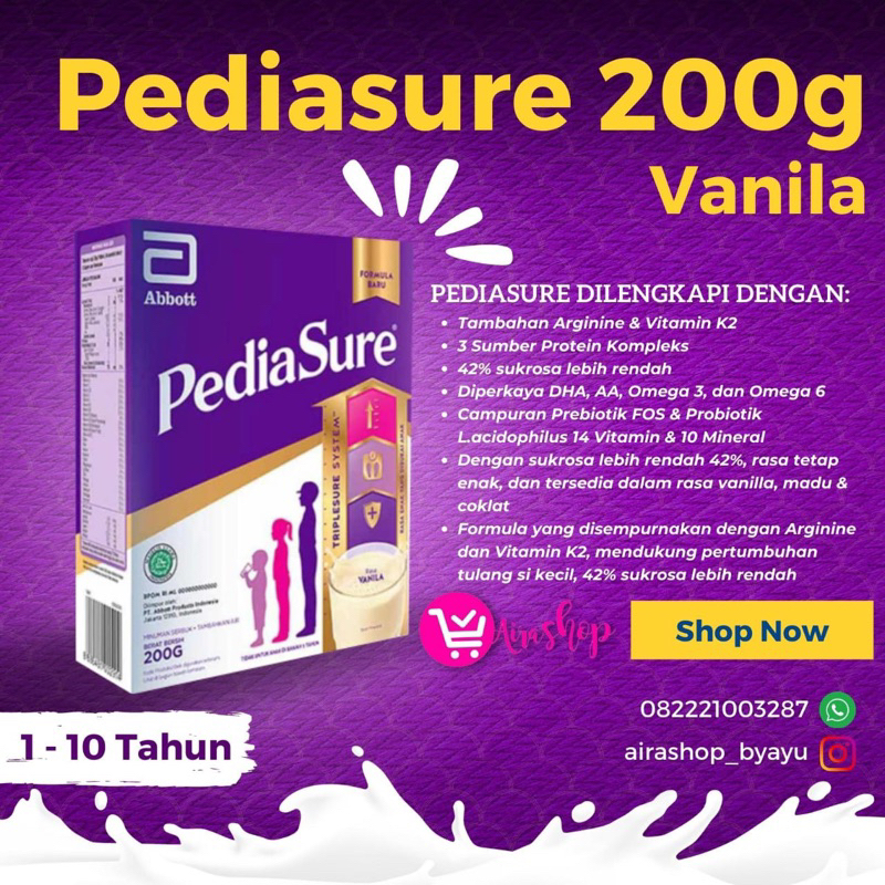 

SUSU PEDIASURE 200 g HARGA PROM0