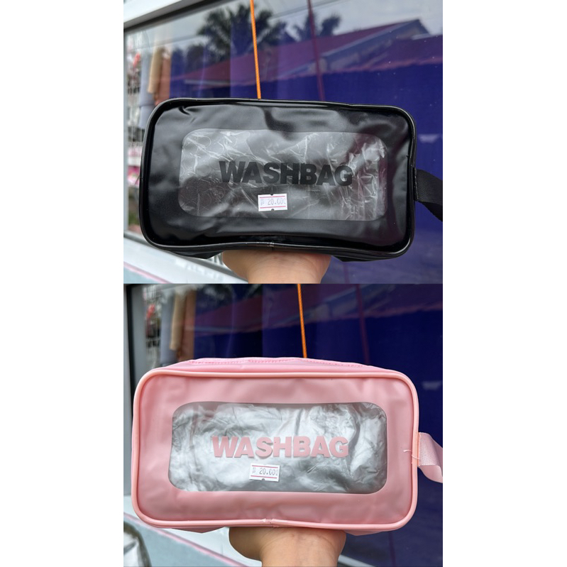 Tas Kosmetik Transparant WASHBAG Pouch Travel Make Up Bag Organizer Dompet Kosmetik Toiletry Waterpr