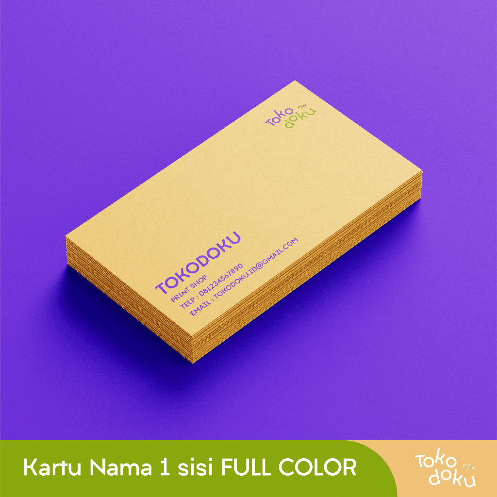 

Cetak kartu nama 1 sisi / custom print kartu nama finishing glossy/doff / potong berbagai bentuk
