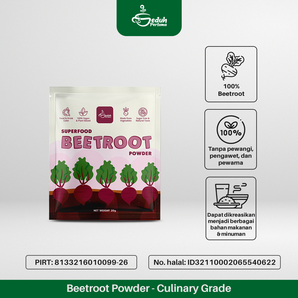 

Beetroot Superfood Powder - Bubuk Buah Bit Merah Food Grade | Powder Buah Bit Merah Murni Kering