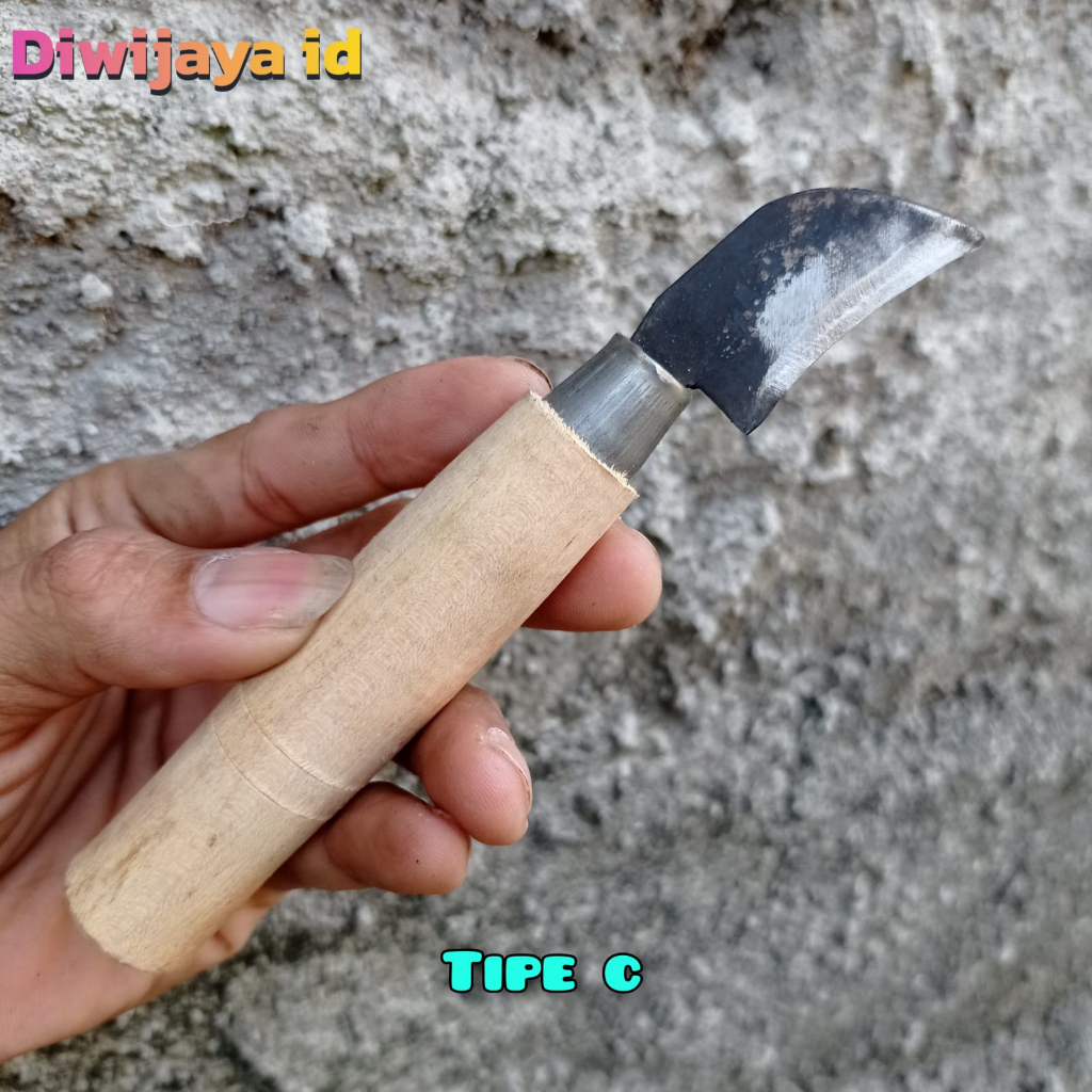 TIPE C Pisau Stek Okulasi Tanaman Bonsai Super Tajam - Pisau Serut Bambu Layang Layang - Pisau Baja 