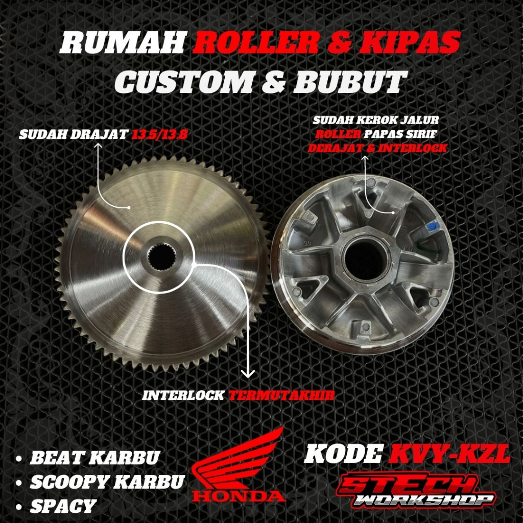 PULLEY BUBUT RUMAH ROLLER BEAT FI RUMAH ROLLER VARIO 110 KARBU PULLEY RUMAH ROLLER BEAT SCOOPY FI ST